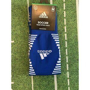 ADIDAS Team Speed II OTC Soccer Socks Royal Blue NEW Mens Youth M fits 5-8.5